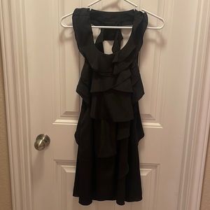 Black mini ruffle dress